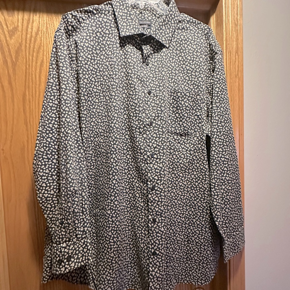 Black and White Patterned Button-Up Shirt